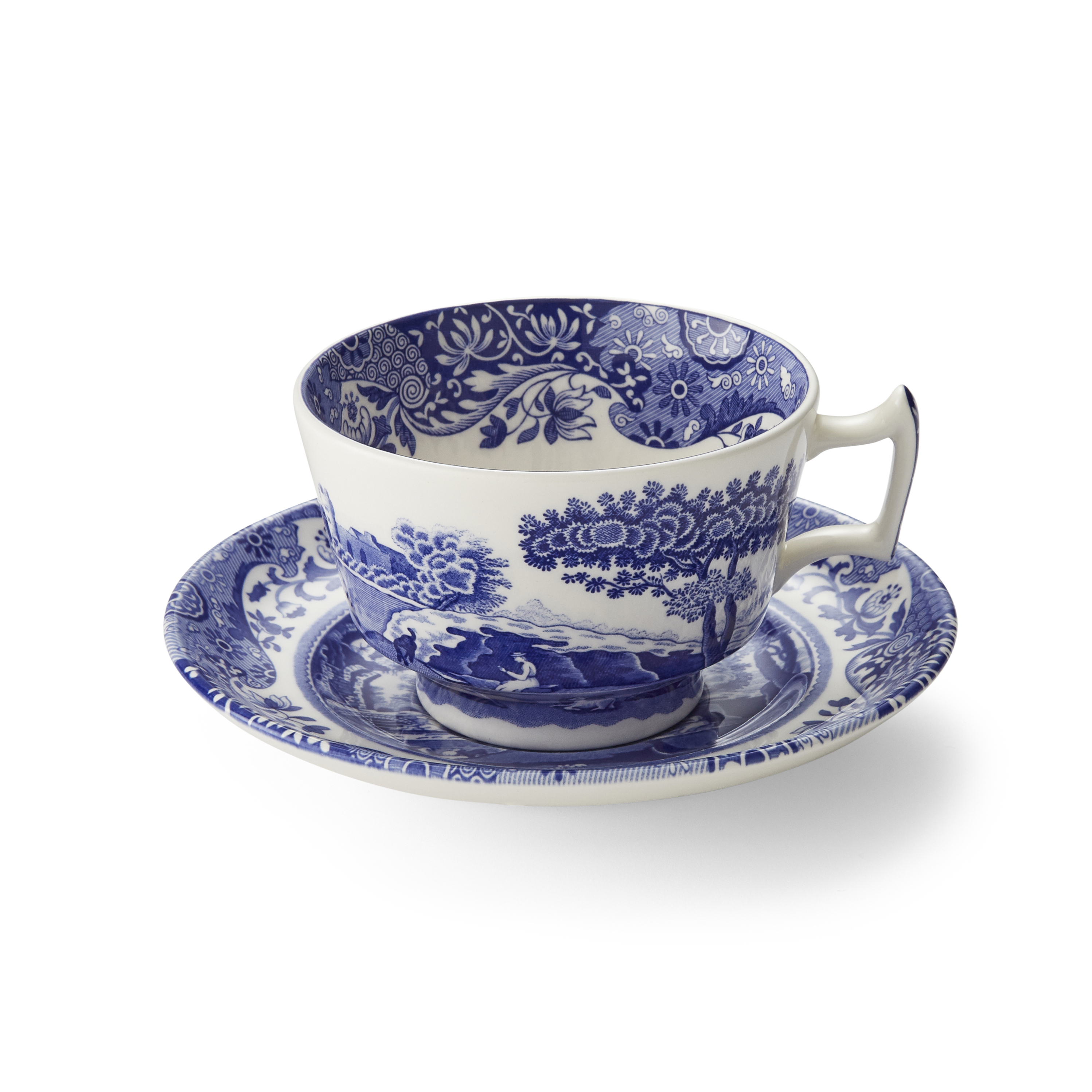 Blue Italian Set of 4 Teacups & Saucers image number null